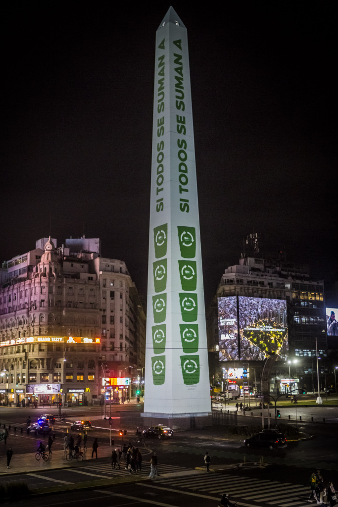 Dia del Reciclado Obelisco Noche 9402