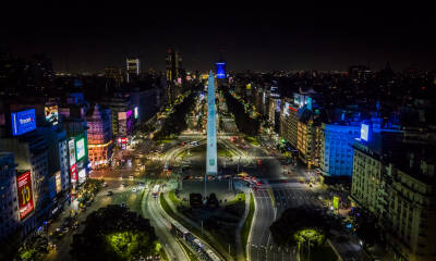 Dia del Reciclado Obelisco Noche Drone 0105