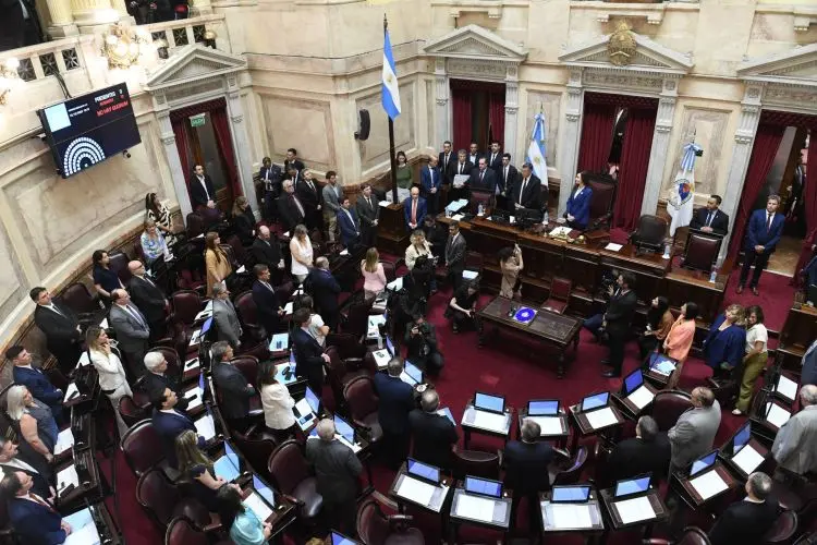 senado recinto preside villarruel bandera